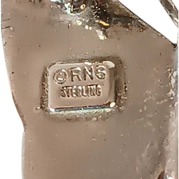 VTG Sterling Silver Butterfly Brooch Pin 3D Design Textured Wings Marked RNS 1x1 - Picture 8 of 10